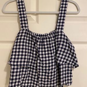 Madewell Gingham Tiered Tank Top